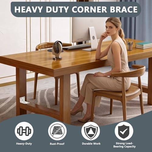 Alise 4Pcs White Stainless Steel L Brackets Heavy Duty for Wood Furniture | 1.8x1.8in Stainless Steel 90 Degree Corner Brackets, Floating Shelf Brackets, Angle Bracket for Wooden Furniture Joint Fixing