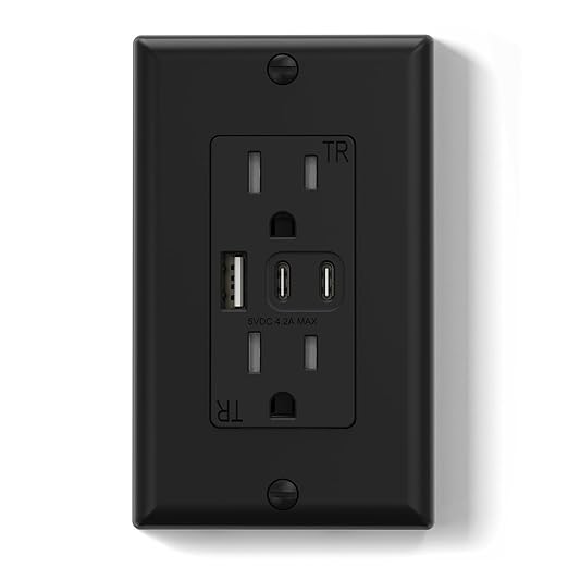 ELEGRP USB Outlets, 15 Amp Wall Outlet by ELEGRP%7CELEGROUP