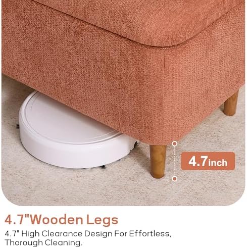 39.4”ottoman with storage set of 2,upholstered comfy storage showing dimensions