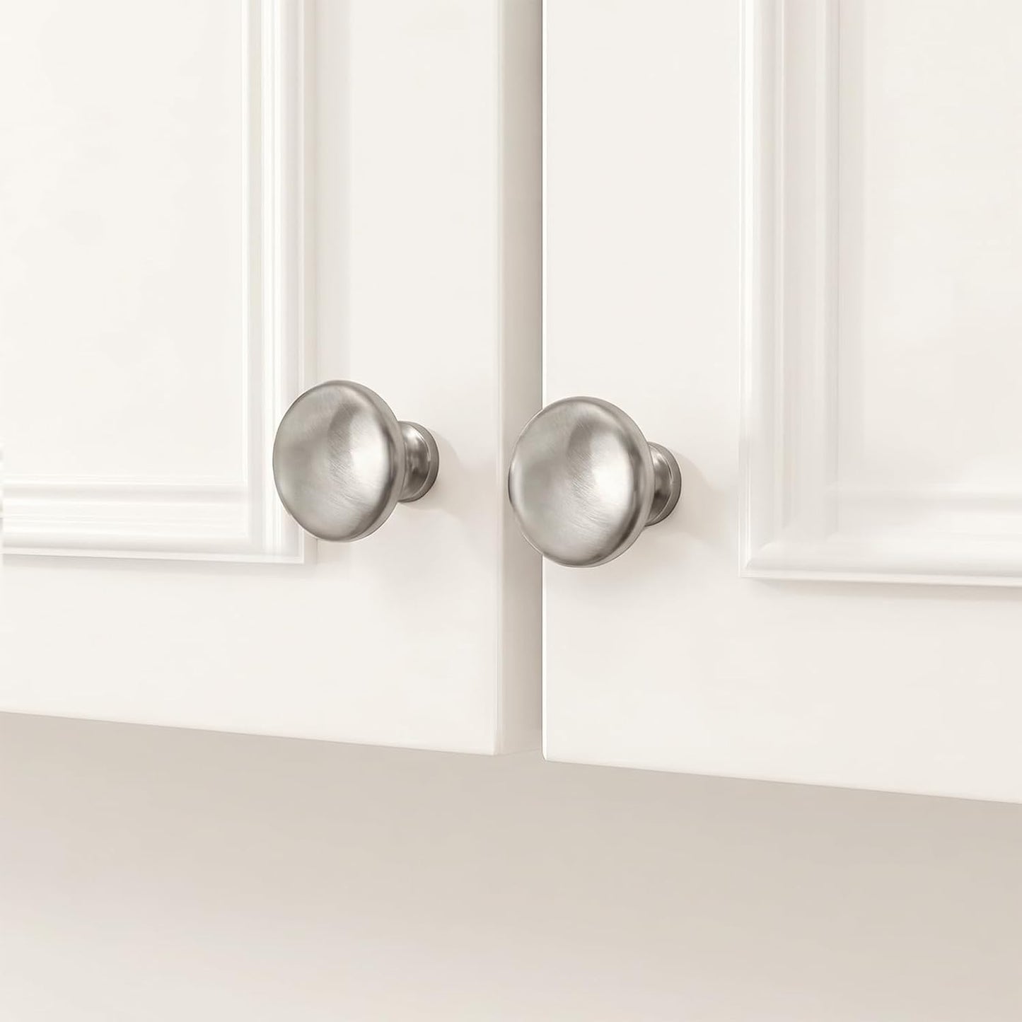 homdiy 30Pack 1-3/16in Brushed Nickel Cabinet Knobs Silver Knob | Solid Zinc Alloy, Single Hole, Round Kitchen Dresser Drawer Knobs for Bathroom Cabinets Hardware