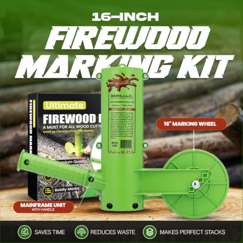 the mingo ultimate firewood measuring tool - chainsaw showing dimensions