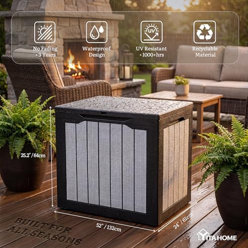 yitahome 35 gallon deck box, side view