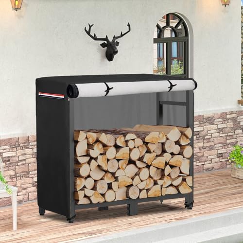 outdoor waterproof 34 inch small firewood rack cover on a desk or shelf