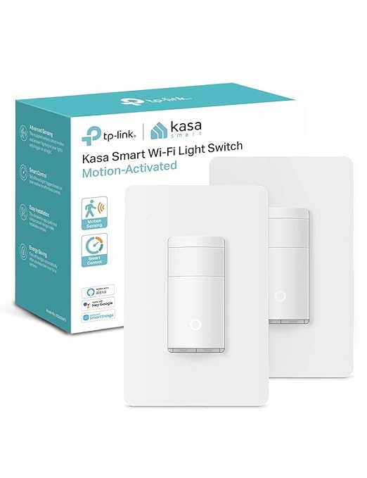 Kasa Smart Motion Sensor Switch, Single Pole, Needs Neutral Wire, 2.4GHz Wi-Fi by KasaSmartbyTP-Link