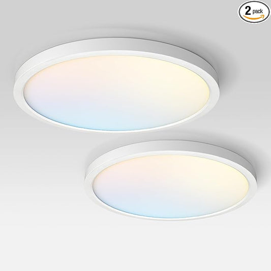 ASD LED 24" Round Flush Mount Ceiling Light Fixture, Low Profile Surface by ASDLightingCorporation