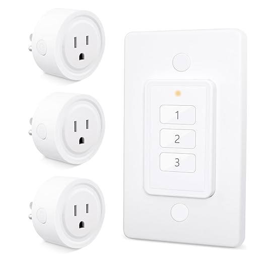 LoraTap 656ft Wireless Wall-Switch: Remote Control Outlet 3 Pack — Lights & by LoraTap