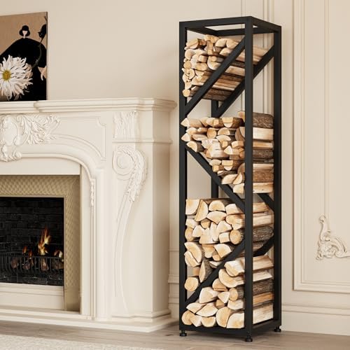 firewood rack indoor 47 inch tall, 4-tier heavy-duty, main product view