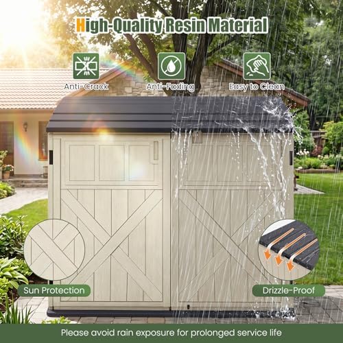 dreamade horizontal outdoor storage cabinet, 20 cu.ft resin, package contents