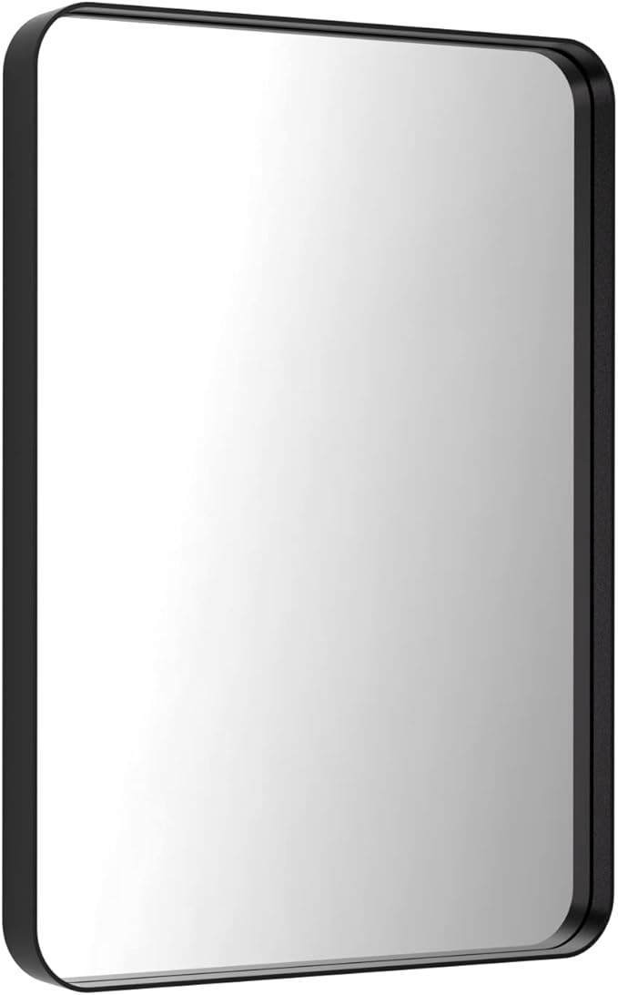 LOAAO Black Metal Framed Bathroom Mirror - Image 3
