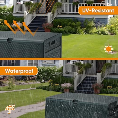 zyjoyy 100 gallon resin deck box waterproof outdoor, package contents