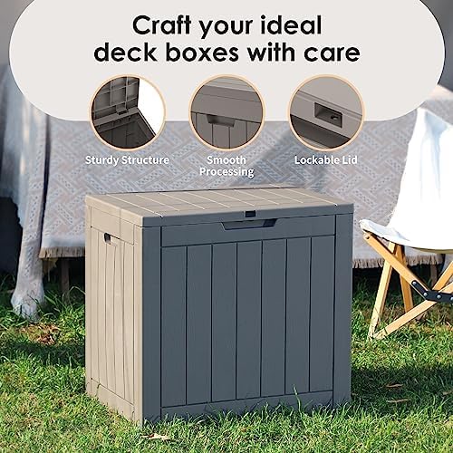 drato deck boxes, 30 gallon outdoor storage box, side view
