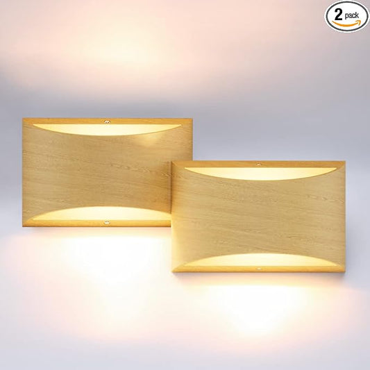 Aipsun Aluminum Modern LED Wall Sconce Hardwired Interior Wall Lights Set of 2 by Aipsun
