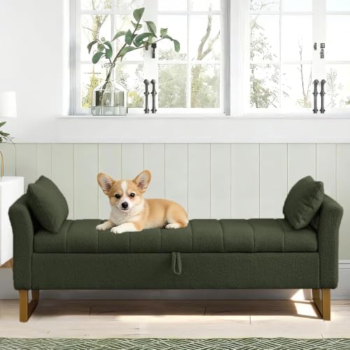 66" storage bench for bedroom upholstered end of, package contents