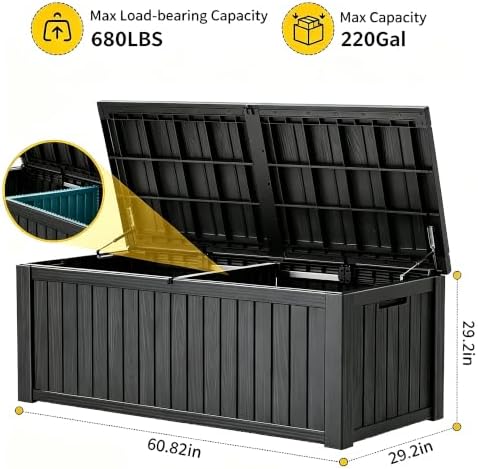 kamaboko 230 gallon outdoor storage box waterproof deck shown in use