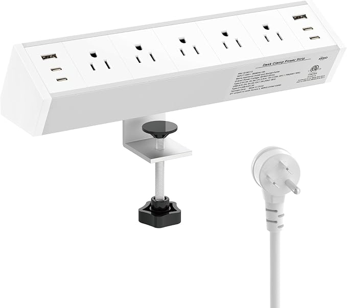 Tecmojo Desk Clamp Power Strip 5 Outlet by Tecmojo