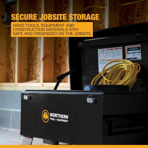 northern tool jobsite storage box, 5 cu. ft., close-up detail