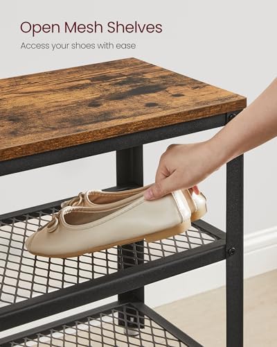 vasagle 3-tier shoe rack, storage bench with metal, package contents