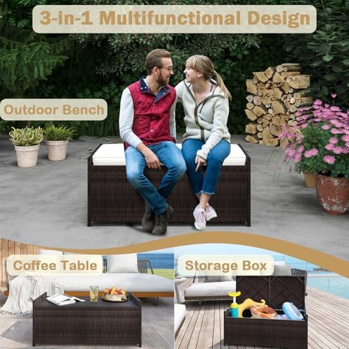 relax4life 34-gallon outdoor storage box - wicker rattan, package contents
