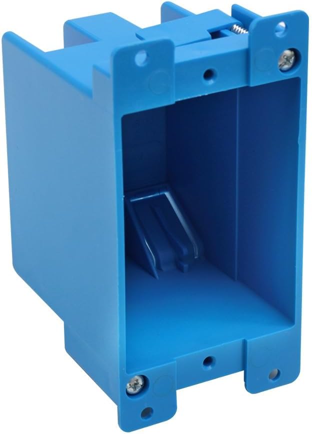 Old Work Box,Plastic Junction for Switches,PVC Electrical 14 cuin Outlet Box,Old Work Box 1 Gang Deep,ETL Listed for Home Improvement,AWG Standard,Fire Rated for Two Hours(1 Pack) | Two-hour fire rated design with AWG standard fit and secure retrofit