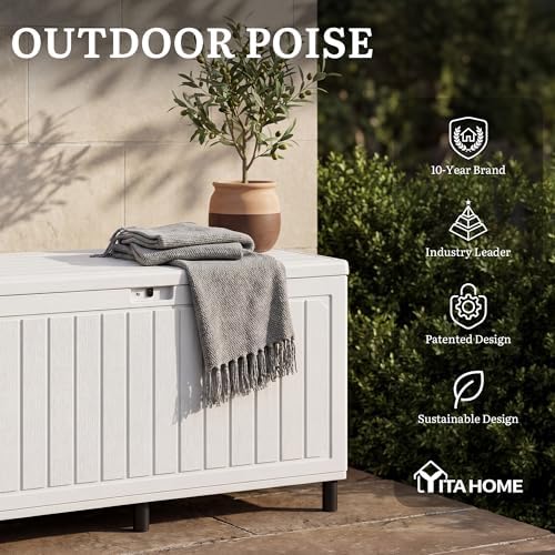 yitahome 90 gallon outdoor double-wall deck box w/6, package contents