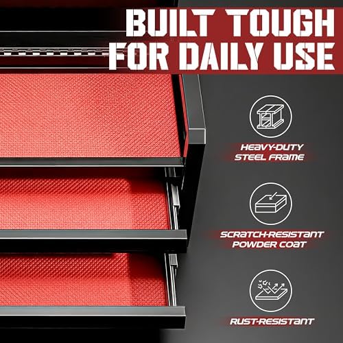 mini toolbox with 2 drawers and top storage, side view