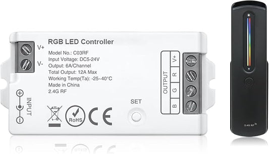 2.4GHz RF RGB LED Strip Controller Remote Kit, Wireless Remote & Tuya by MALIIGAZA