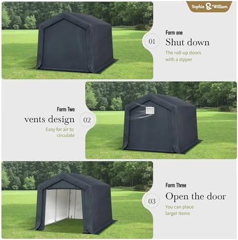 sophia & william storage shed, 8x12 ft portable on a desk or shelf