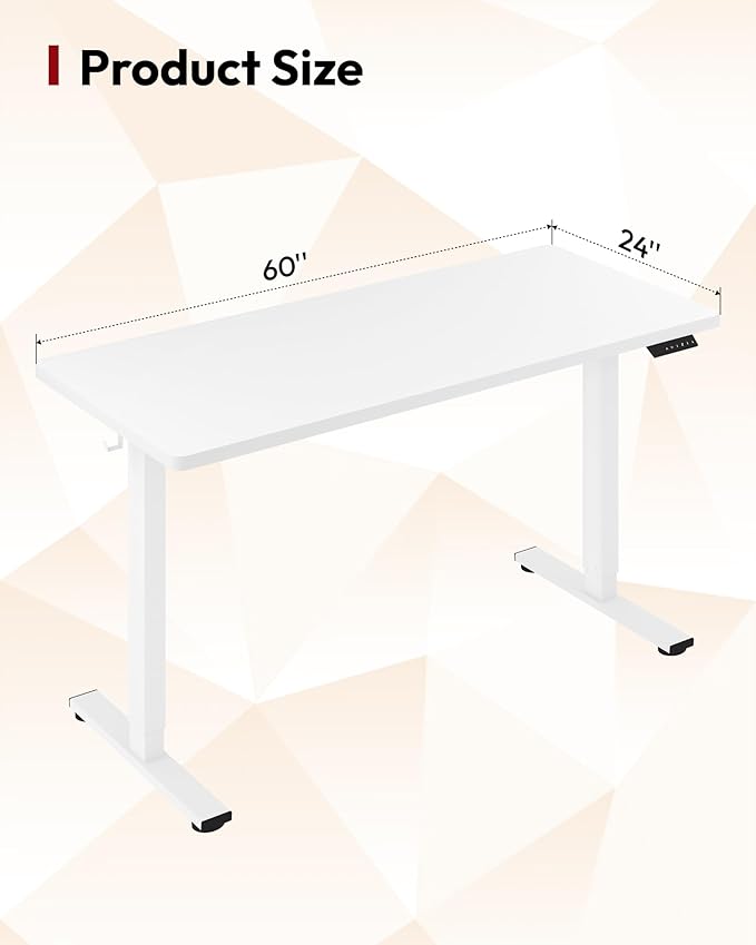 SANODESK Electric Standing Desk 60 x 24 Inches Whole-Piece Desktop Height - Image 2