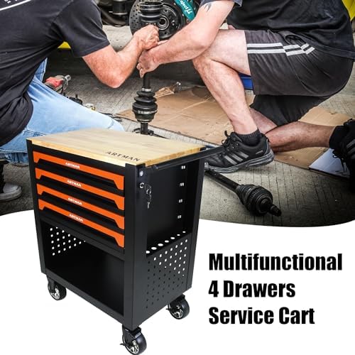 campfun 4 drawers tool box with wheels rolling, package contents