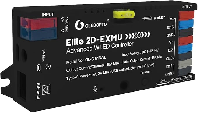 Elite ESP32 WLED LED Strip Controller by GledoptoSmartHome