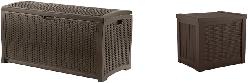 suncast resin wicker 99 gallon and 22 gallon, main product view