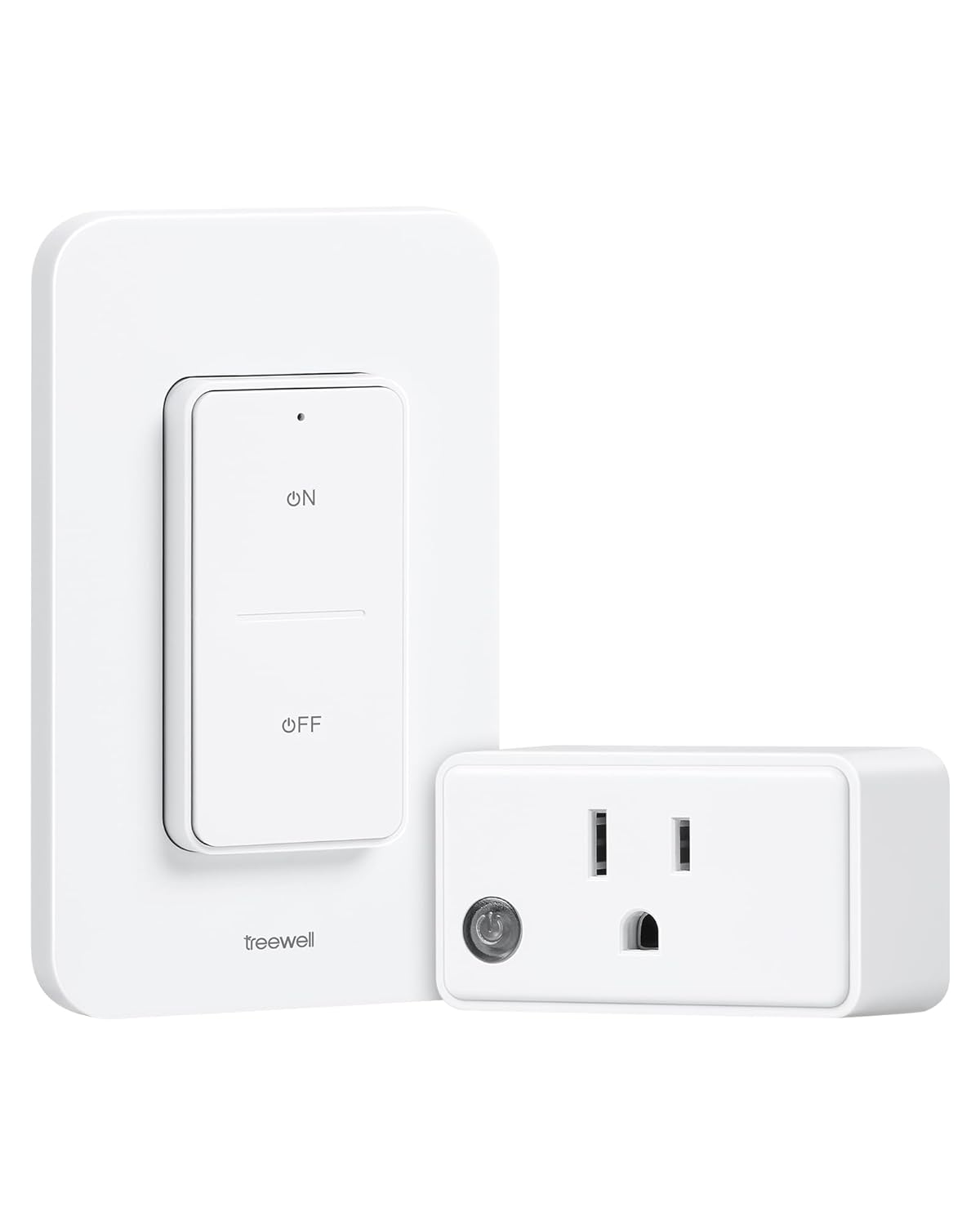 Remote Control Outlet with Wireless Wall Switch, 200FT Long Range | Mini Electrical Outlet Plug, 15A/1875W High-Power for Lamps, Lights, Household Appliances, ETL & FCC Listed, Pre-Programmed