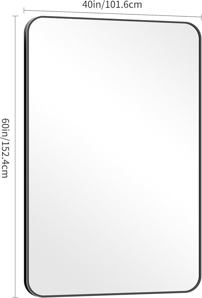 60" x 40"Bathroom Mirror, Matte Black Wall Mirror - Image 6