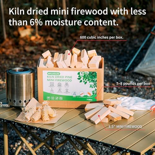 mini firewood 3.5'' lengths pine kiln dried firewood shown in use