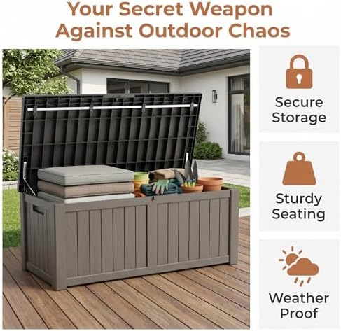 148 gallon resin deck box - outdoor storage, package contents