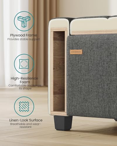 songmics storage ottoman, 48 inches long bed end, package contents