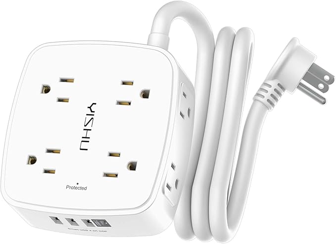 5Ft Surge Protector Power Strip by YISHU