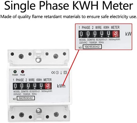 Watris Veiyi DDM75S 10-40A Single Phase KWH Meter, 4P Din Rail Energy Meter - Image 2