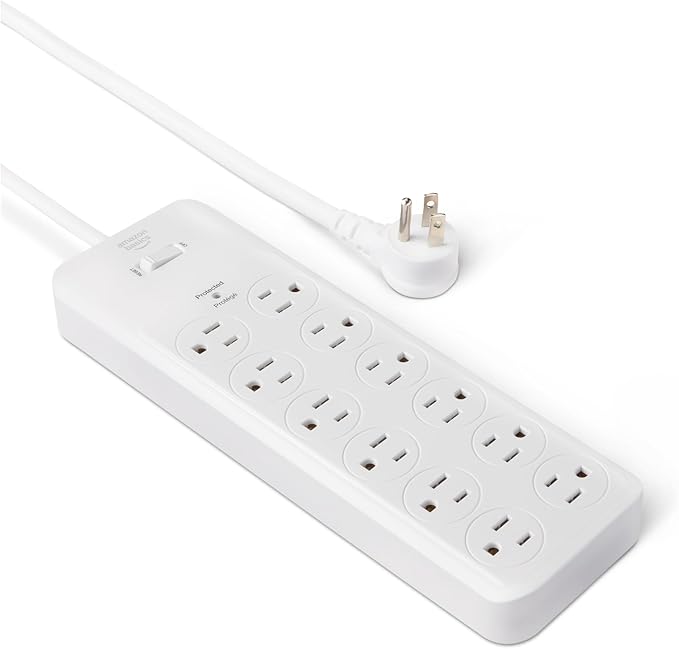 Amazon Basics Surge Protector Power Strip, 4000 Joules, 8ft Extension Cord by AmazonBasics