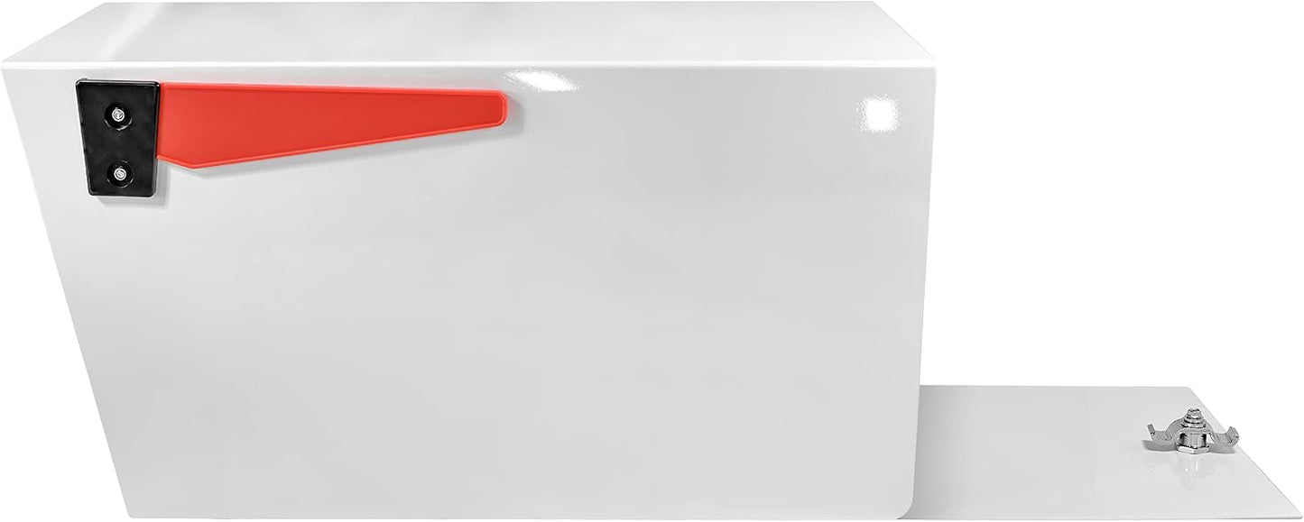 Mail Boss Mail Manager Street Safe Rear Access Locking Post Mount Mailbox | Rear retrieval door keeps you out of the street, anti-pry double-cam lock, USPS approved, accepts small packages.
