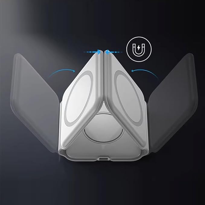 IHAO 3in1 Megnetic Attraction Wireless Charging Station Foldable Fast Charger - Image 7