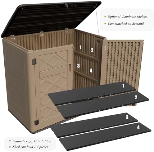 zzm large outdoor storage shed, 48 cu ft, front angle view