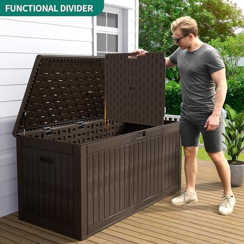 yitahome 320 gallon extra large deck box, close-up detail