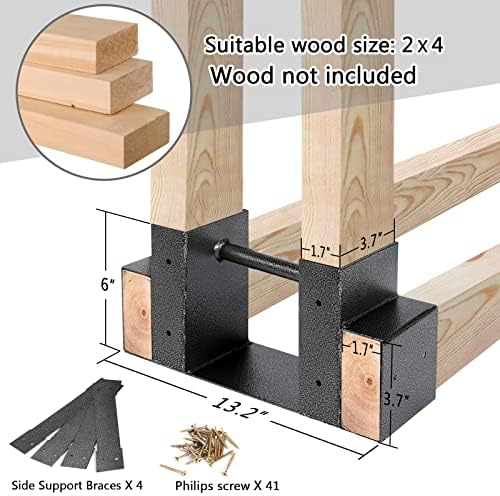 mofeez outdoor firewood log storage rack 2x4 bracket shown in use
