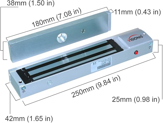Visionis Indoor 600LBS 280KG Holding Force Outswinging Electromagnetic Door Lock - Image 2