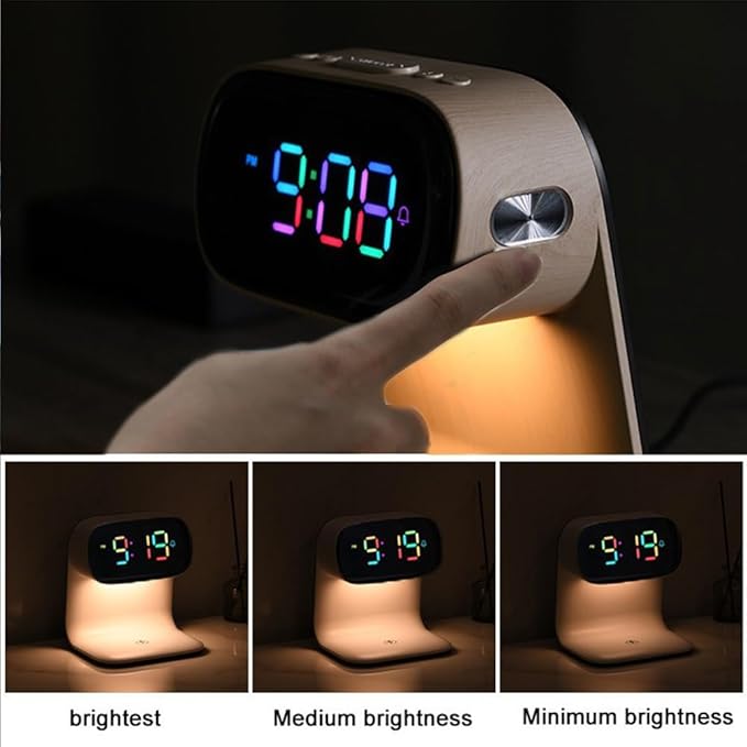 AYI 3in1 Multi-Functional Wireless Charging Alarm Clock Smart Night Light Qi - Image 2
