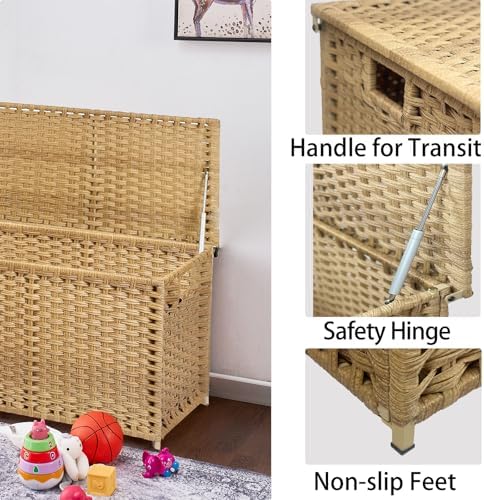 wicker storage trunk, large storage basket with lid,rural, package contents