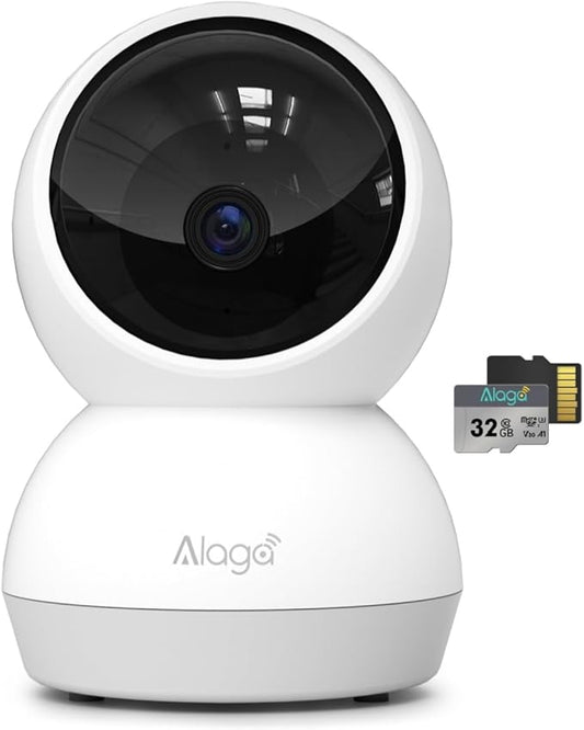 2K Indoor Security Camera, AI Human & Pet Motion, 2.4/5 GHz, 360° Pan Tilt by Alagabrandflagship