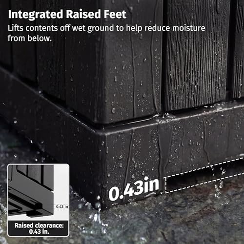east oak 31 gallon outdoor storage box, waterproof, close-up detail