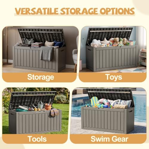 outdoor storage box waterproof, 180 gal gen 2 showing dimensions